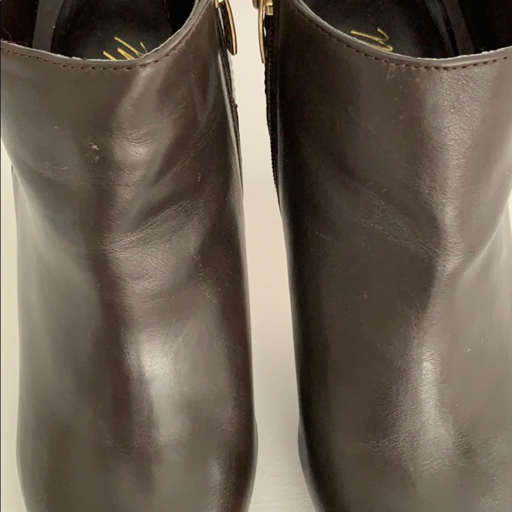 Marc Fisher Brown Leather Heeled Booties - Picture 7 of 7